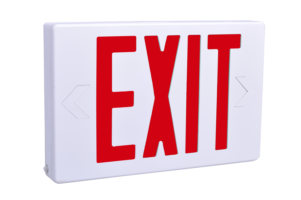 Westgate XT-RW-EM Red LED Exit Sign, Universal Mounting, Battery Backup, White Housing