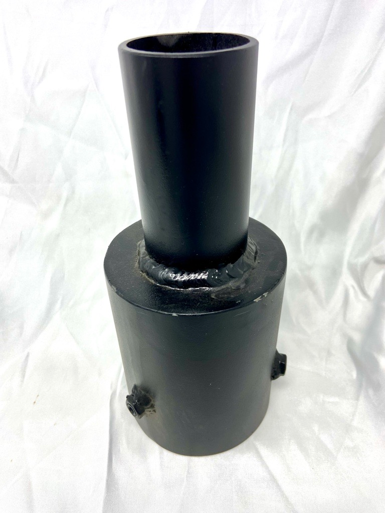 Custom PT-1A-4S-23/8-BK  Post Top Tenon Adaptor, 4" Round to 2-3/8" Round, Powder-Coated Black Finish