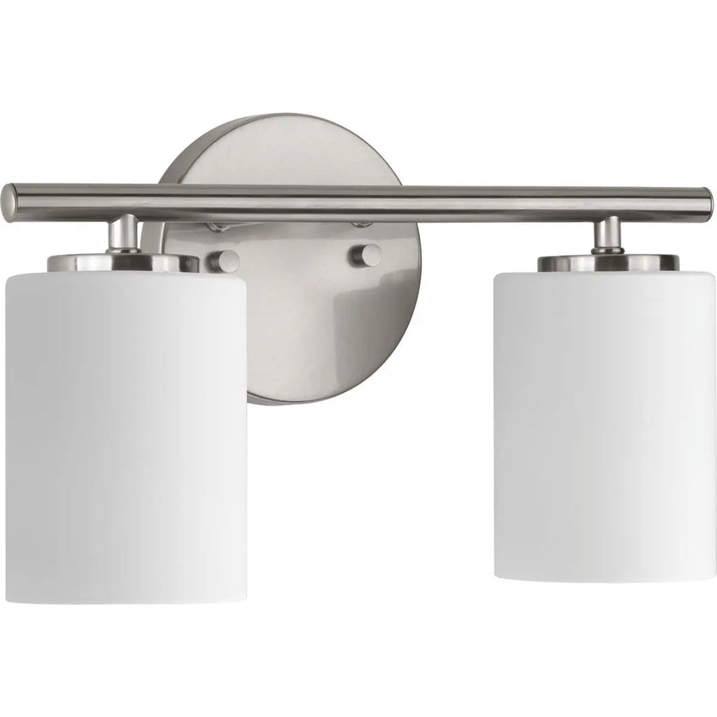 Progress Lighting P2158-09 Replay Collection Two-Light Bath & Vanity, Medium base (E26), Mount up or down, Brushed Nickel Finish