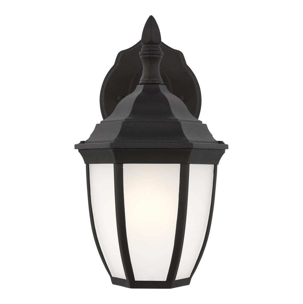 Generation Lighting 89936EN3-12 1-Lamp Bakersville Series Small Outdoor Wall Lantern, 6.5" Width x 11" Height, Medium (E26) Base (LED A19 3000K Included), 120 Volt, Black Finish