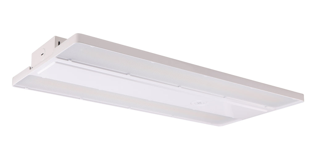Eiko 14980 LH1-PS160-FCCT-H - LH1 Linear High Bay, Power Selectable 160/130/110/90W, 24,000/19,500/16,500/13,500 Lumens, CCT Selectable 4000/5000K, 80CRI, 120-347V, 0-10V Dimming, 10ft cord + 6.5' aircraft cable with V hooks, 23" x 11"