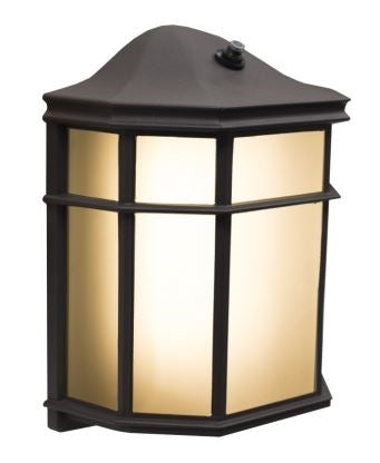 Westgate LRS-A-40K-PC 12 watt LED Residential Lantern Fixture w/ Photocell, 4-1/2" x 7-3/4" x 9-1/2" tall, 4000K, 1150 lumens, 50,000hr life, 120 volt, Aluminum Housing w/ Powder Coated Bronze Finish, IP65