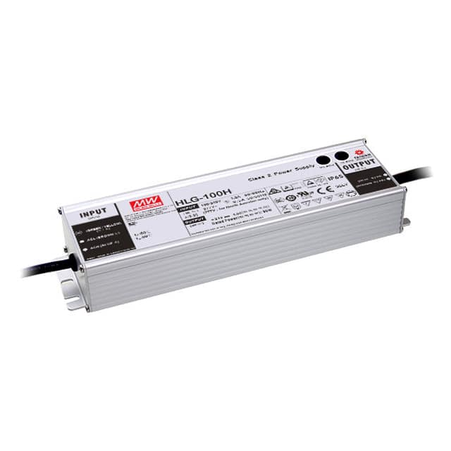 Meanwell HLG-100H-24B 96 watt Constant Voltage LED Driver, 90-305V Input, 24VDC Output, IP67 Rated, Dimming
