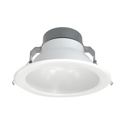 Nora NQZ2-81TWTW-MPW 15W/20W/25W Wattage Selectable LED 8" Downlight Fixture, 3000K/3500K/4000K Color Selectable, 2700 Max Lumens, 72,000hr life, 120-277 Volt, 0-10V Dimming, Matte Powder White Finish