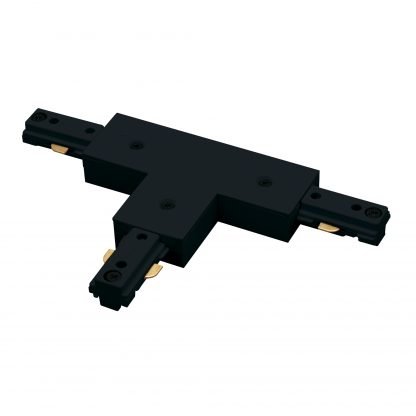 Nora NT-2314B/L T-Connector for 2-Circuit Track, Black Finish, Left Polarity