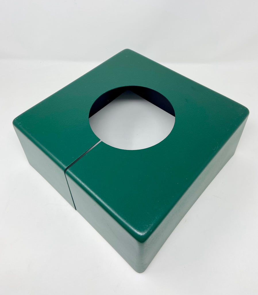 PBC ABS-10SBC5RGR 10" Square ABS Base Cover, One-Piece Design, 5" Round Hole, 4-1/2" depth, Green Finish