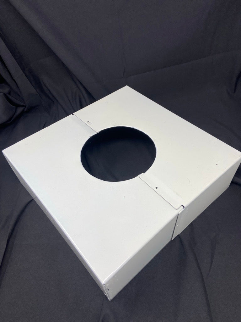 Custom STL-12SBC-5R-WH 12in. Square Metal Pole Base Cover, 5in. Round Hole, 4in high, White Finish