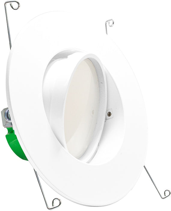 Westgate RDL6-ADJ-27K 13 watt LED Retrofit Kit, 5"/6" diameter, Adjustable Eyeball, Smooth Trim, Medium (E26) base adapter, 2700K, 900 lumens, 36,000hr life, 120 volt, Dimming, White Finish