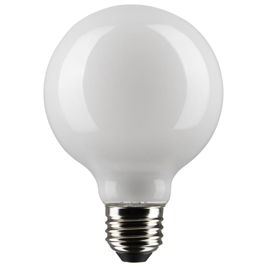 Satco S21240 6G25/LED/WH/940/120V 6 watt G25 LED White Globe Lamp, Medium (E26) Base, 4000K, 500 lumens, 90CRI, 15,000hr life, 120 Volt, Dimming