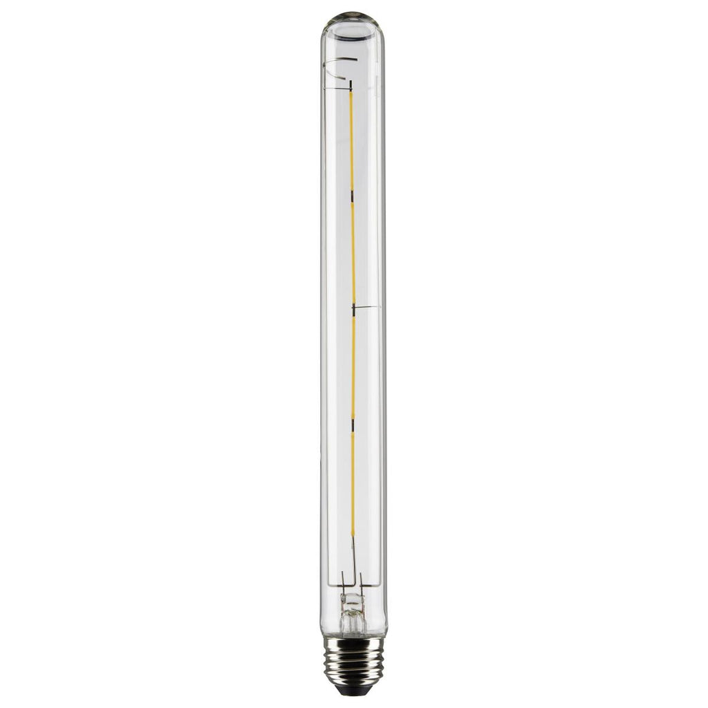 Satco S21358 8T9/LED/CL927/120V/E26 8w LED T9 Clear 12" Filament Bulb, 12" x 1.18", Medium (E26) base, 2700K, 800 lumens, 15,000 hr life, 120 volt, Clear Glass, Dimmable, T20 Listed