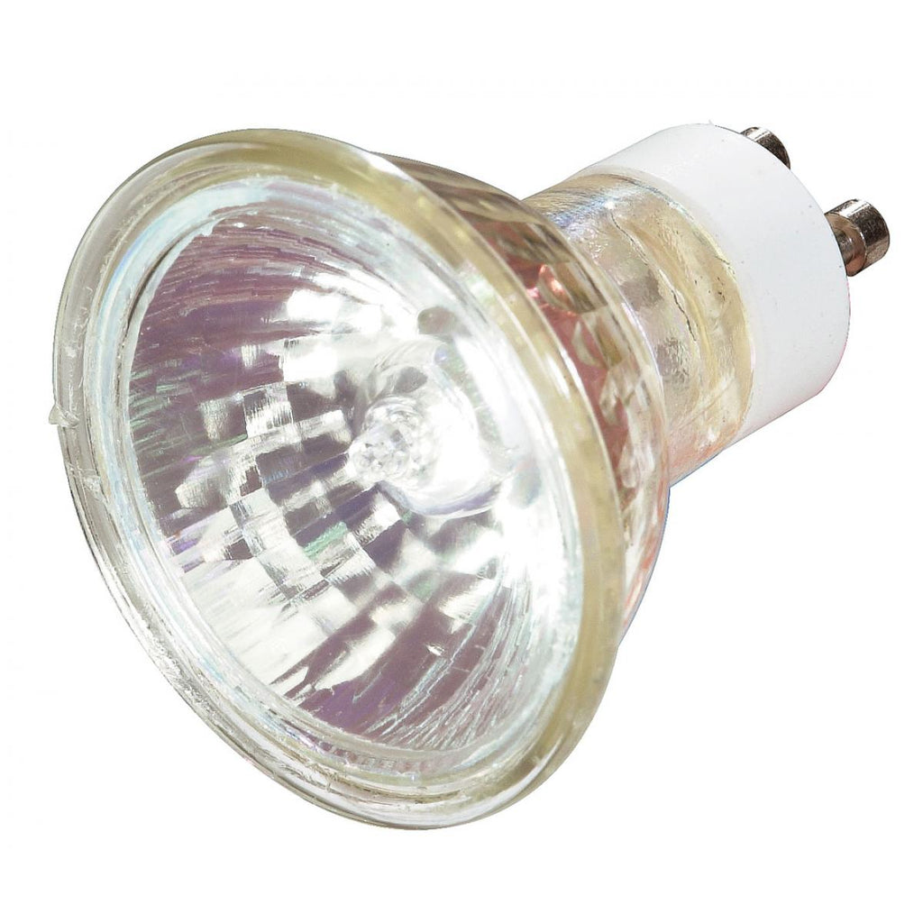 Satco S3516 35MR16/GU10/FL 35 watt MR16 Halogen Reflector Lamp, Bi-Pin (GU10) base, 35° beam angle, 290 lumens, 2,000hr life, 120 volt. *Discontinued*