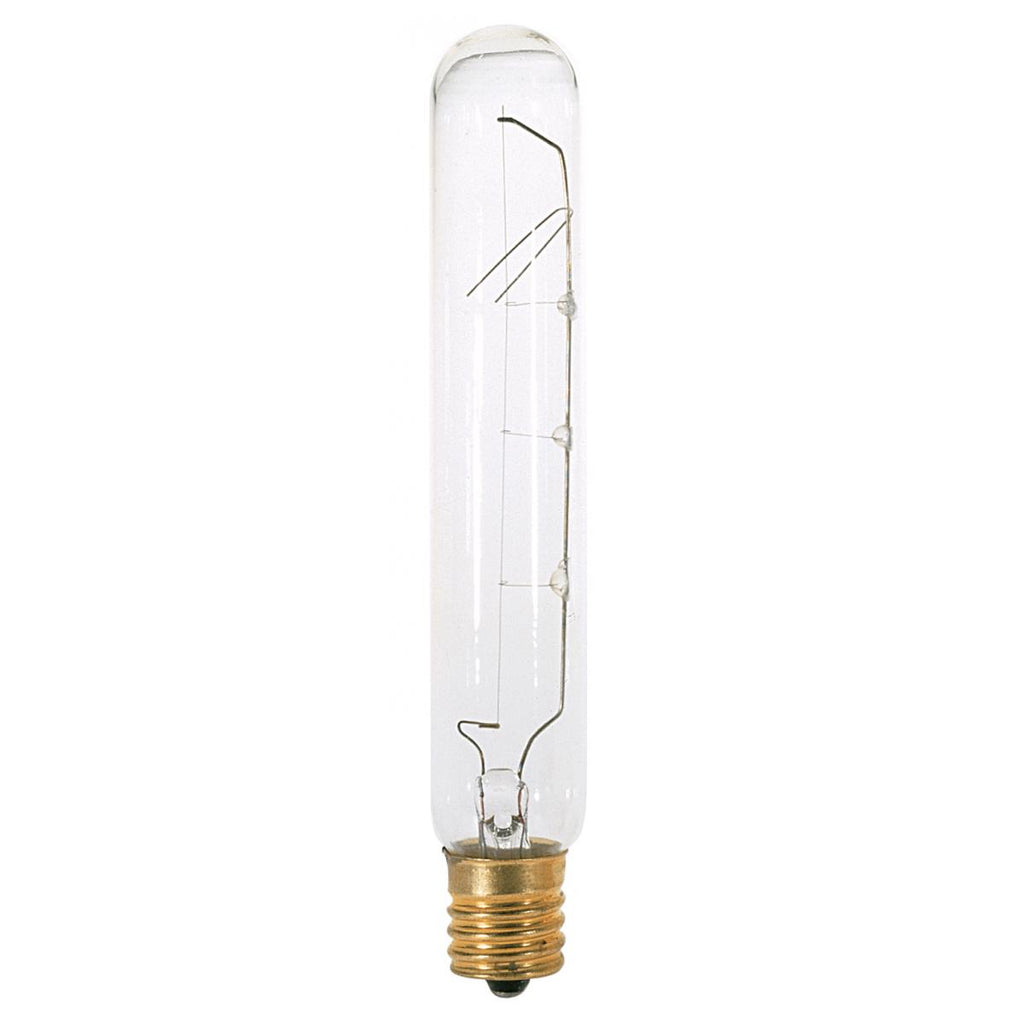 Satco S3709 25T6.5-CL-E17-130V 25 Watt T6 1/2 Incandescent Clear, 180lm, Intermediate Base, 130V, 2700K