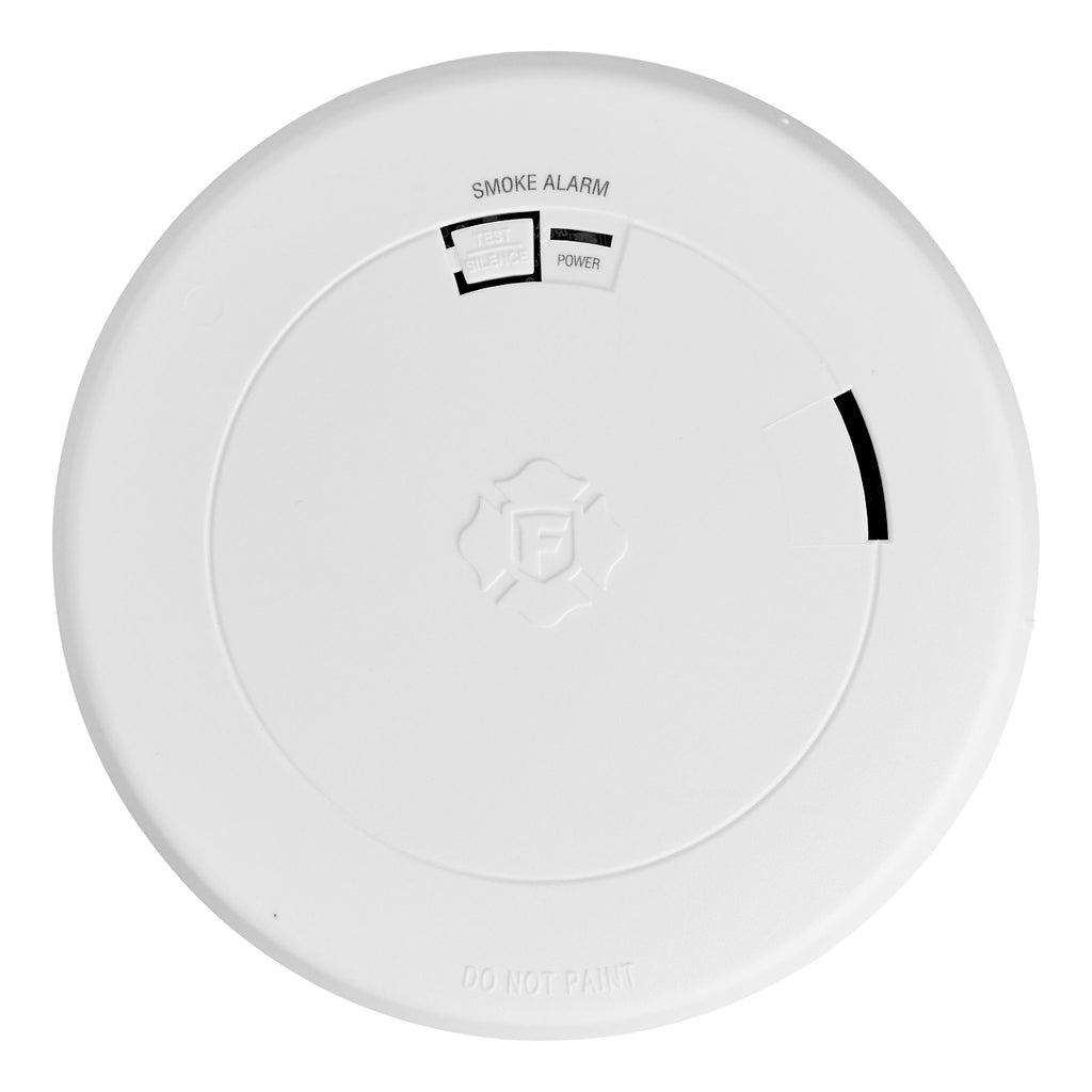 BRK 1046741 SM210 Battery powered, low profile, smoke alarm with 10-Year sealed 3V lithium battery and silence feature. Wall or ceiling mount. Tamper resistant. Includes Photoelectric smoke sensing technology.  
