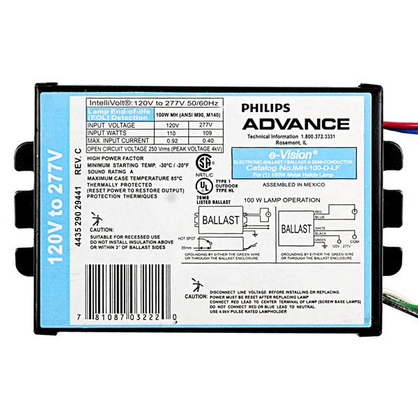 Advance IMH100DLFM Ballast - Lighting Supply Guy