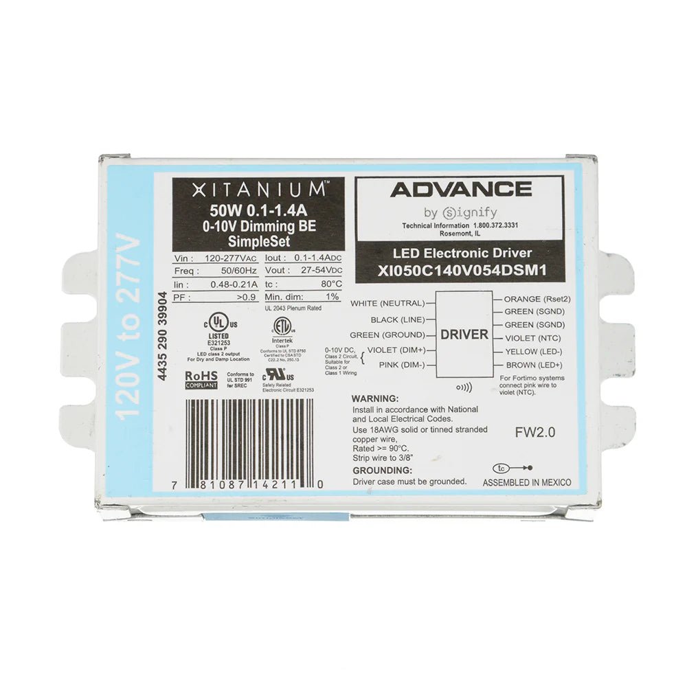 Advance XI050C140V054DSM1M LED Driver - Lighting Supply Guy