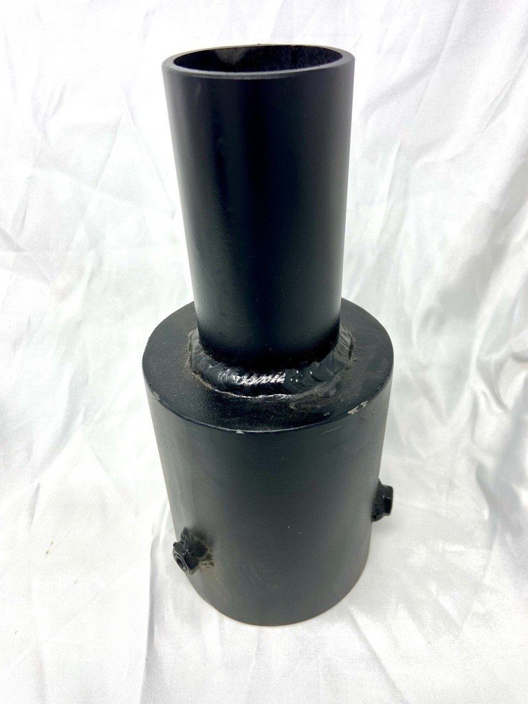 A&M FXMTG - PT - 1A - 4S - 23/8 - BK Custom Post Top Tenon Adaptor, 4" Round to 2 - 3/8" Round, Powder - Coated Black Finish - Lighting Supply Guy