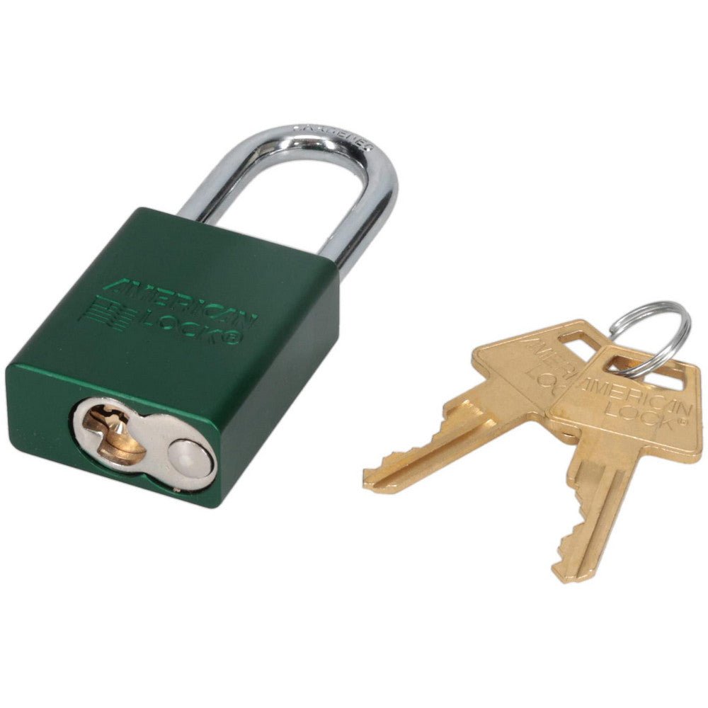 American Lock A1106GRN Lockout Padlock: Keyed Different, Aluminum, Steel Shackle, Green - Lighting Supply Guy