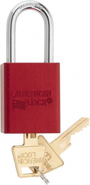 American Lock A1106RED Lockout Padlock: Keyed Different, Aluminum, Steel Shackle, Red - Lighting Supply Guy
