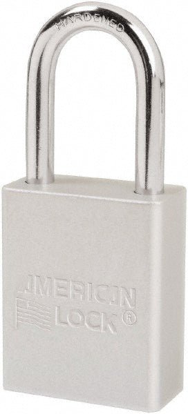 American Lock S1106CLR Lockout Padlock: Keyed Different, Key Retaining, Aluminum, Plated Metal Shackle, Silver - Lighting Supply Guy