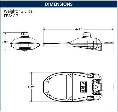 Atlas RW2G14LT35K Constitution 2 Gen - 14000 Lumens Roadway Light, Type III, 5000K CCT - Lighting Supply Guy