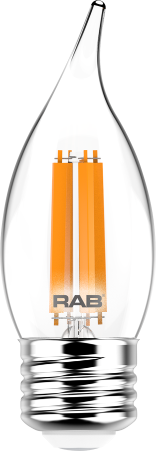 Rab BA11-5-E26-927-F-C E26 CRI90 2700K Dim Clear Filament BA11 5.5W 60EQ 500lm Lamp