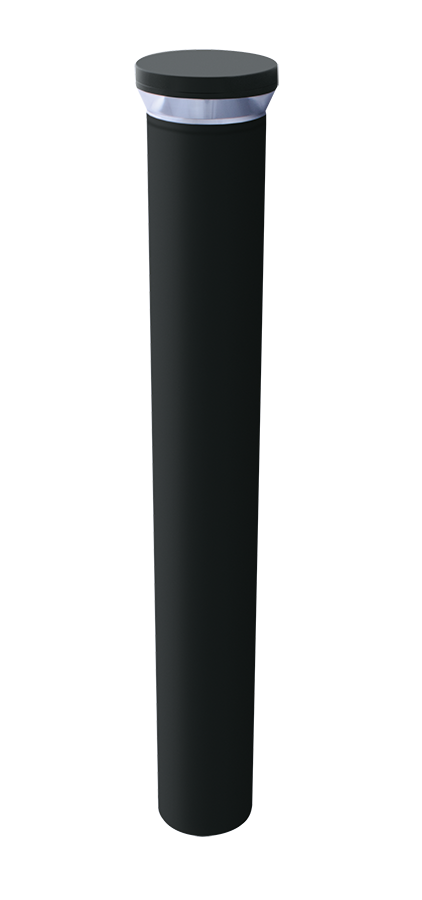 Rab BLEDR24Y 24 watt LED Round Bollard, 42" tall, Frosted Vandal Resistant Polycarbonate lens, 3000K, 2174 lumens, 100,000hr life, 120-277 volt, Bronze Finish