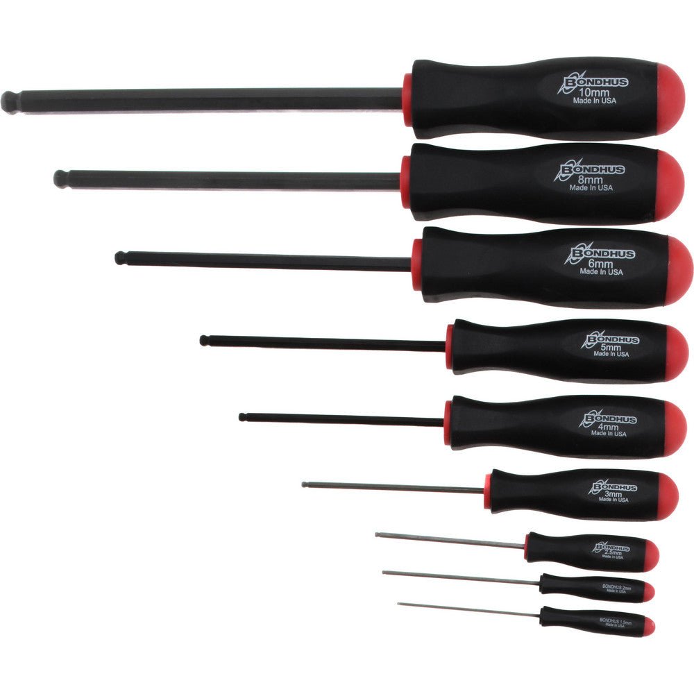 Bondhus 10699 9 Piece, 1.5 to 10mm Ball End Hex Driver Set - Lighting Supply Guy