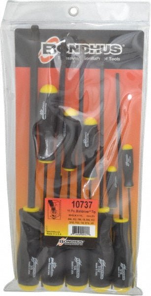 Bondhus 10737 11 Piece, 5/64 to 3/8" Ball End Hex Driver Set - Lighting Supply Guy