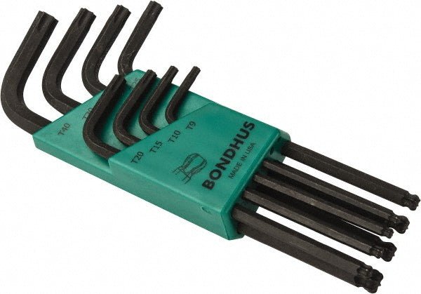 Bondhus 11332 Torx Key Set: 8 Pc, L - Handle, T9 to T40 - Lighting Supply Guy