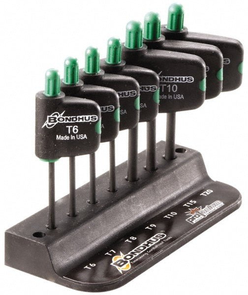 Bondhus 34445 Torx Key Set: 7 Pc, Flag - Style Handle, T6 to T20 - Lighting Supply Guy