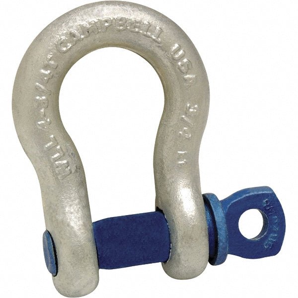 Campbell 5411035 Anchor Shackle: Screw Pin, 6,000 lb Working Load Limit - Lighting Supply Guy
