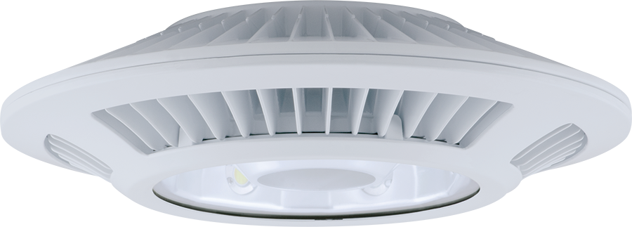 Rab CLED26  26 watt LED Ceiling Mount Fixture, 16" diameter, Clear lens, 5000K, White Finish