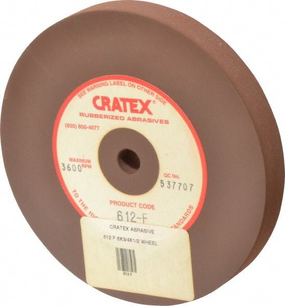 Cratex 612 F Surface Grinding Wheel: 6" Dia, 3/4" Thick, 1/2" Hole - Lighting Supply Guy