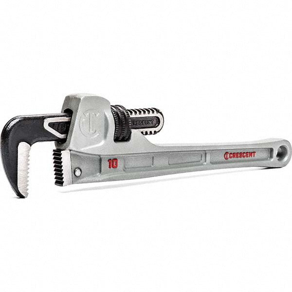 Crescent CAPW10S Straight Pipe Wrench: 1 - 1/2" Max, 10" OAL, Aluminum - Lighting Supply Guy