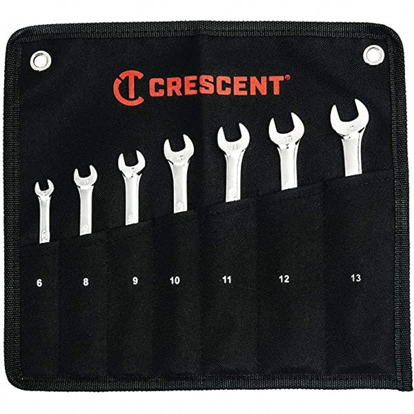 Crescent CCWSRMM7 Combination Wrench Set: 7 Pc, 10 mm 11 mm 12 mm 13 mm 6 mm 8 mm & 9 mm Wrench, Metric - Lighting Supply Guy