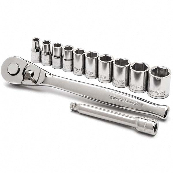 Crescent CSWS14SAE12 Standard Socket Set: 12 Pc, 1/4" Drive, 3/16 to 5/8" Socket - Lighting Supply Guy