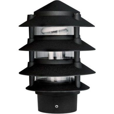 Dabmar D5100-3B-B Cast Alum Pagoda 4-Tier 3" Base 6" Top 120V E26 No Lamp, Black Finish