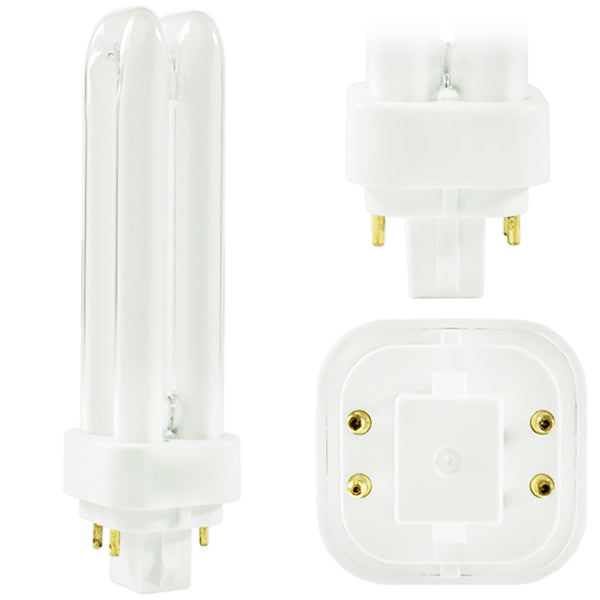 Plusrite 4027 PL13W/2U/4P/827 13 watt Double-Tube Compact Fluorescent Lamp, 4-Pin (G24q-1) base, 2700K, 900 lumens, 10,000hr life