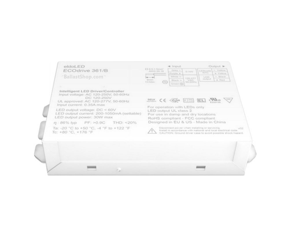 EldoLED ECODrive 361 - B 30 Watt, Constant Current Programmable LED Driver - Lighting Supply Guy