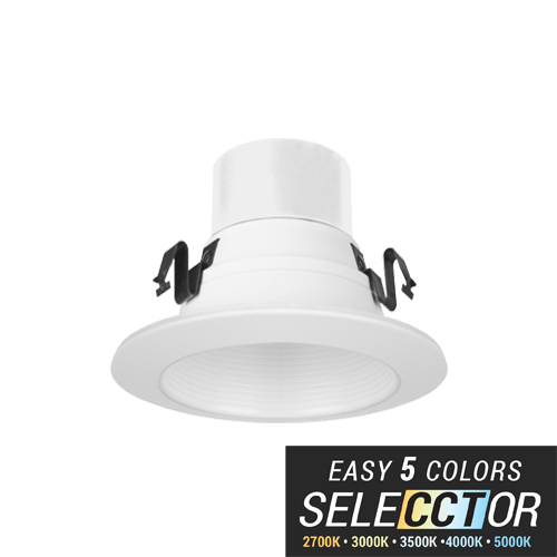 Elite REL437 - 700L - DIMTR - 120 - 27K/30K/35K/40K/50K - 90 - W - WH 10 watt LED 4" LED Round Retrofit Downlight - Lighting Supply Guy