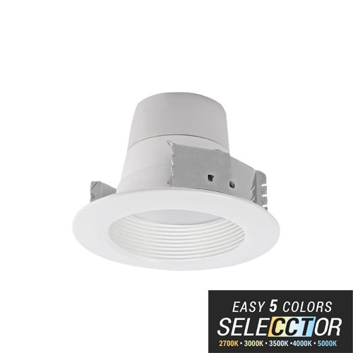 Elite RL431 - 700L - DIMTR - 120 - 27K - 30K - 35K - 40K - 50K - 90 - W - WH 10.5 watt LED 4" Retrofit Recessed Downlight, Color Selectable - Lighting Supply Guy