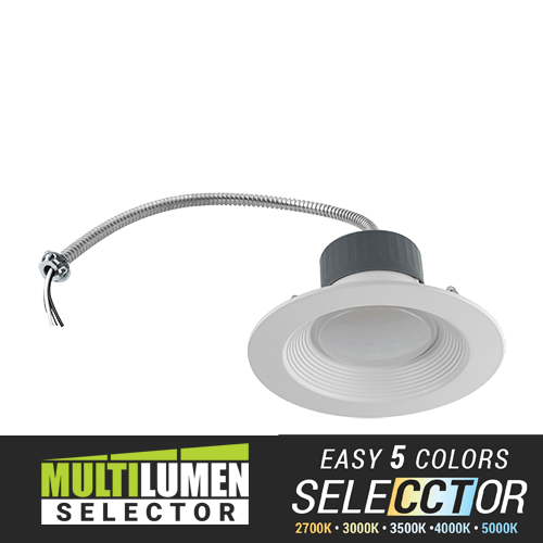 Elite RL641 - 800L/1200L/1750L - DIM10 - MVOLT - 27K/30K/35K/40K/50K - 90 - WH 6" Round Canless LED Retrofit Downlight with Multi Lumen & CCT - Lighting Supply Guy