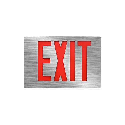 Elite ELX-605-R-B-B-2 Die-Cast Aluminum 2-Sided Universal Exit Sign, Red Letters, 120-277 Volt, Test Button, Ni-Cad Battery Backup