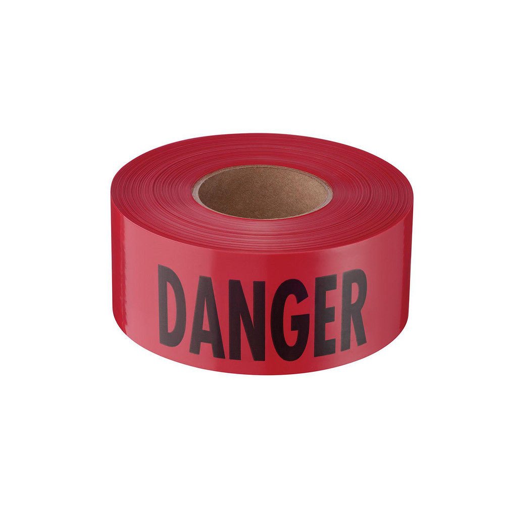 Empire Level 77 - 1004 Barricade & Flagging Tape; Tape Type: Tape; Marked; ANSI Warning ; Legend: Danger ; Material: Plastic ; Thickness (mil): 2.5 ; Overall Length: 1000.00 ; Roll Length (Feet): 1000 - Lighting Supply Guy