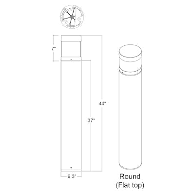 Envision BLD - 3P22 - RD - UNV - BZ - 44 44" Bollard Shaft Only - Lighting Supply Guy