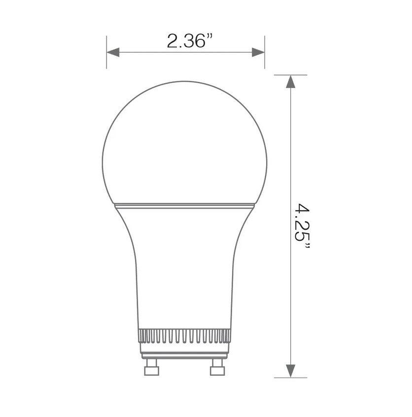 Euri Lighting EA19 - 14W1120eGV, 14w LED A19 100 watt Lamp, Bi - Pin (GU24) - Lighting Supply Guy