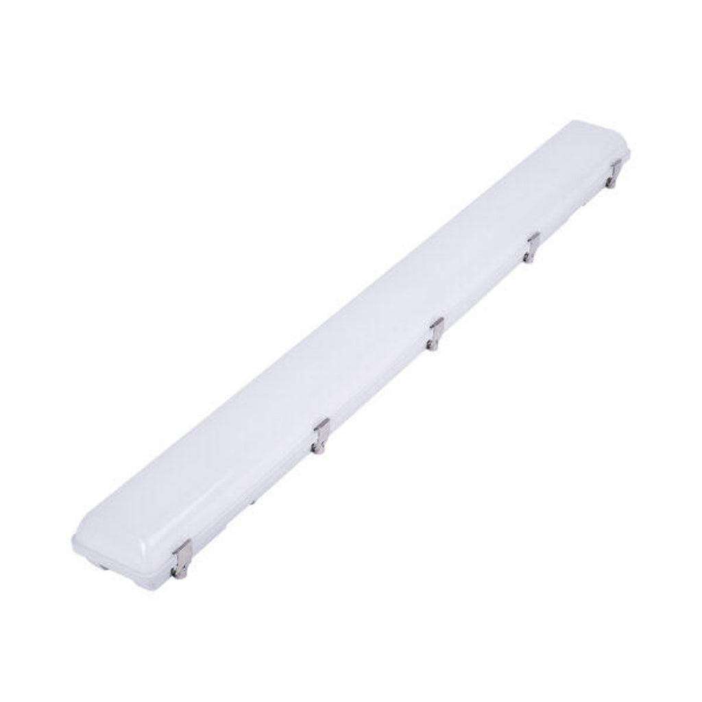 Euri Lighting EVT-50W103sw 25/38/50w LED 4ft Vapor Tight Light Fixture, 49.7"L x 5.07"w x 3.54"h, 35/40/50 Multi CCT, 50,000hr life, 120-277 volt, 0-10v Dimming