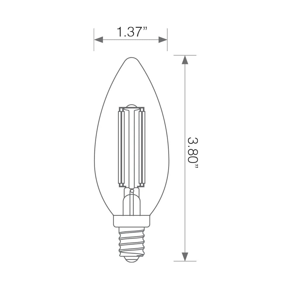 Euri VB10 - 3020e - 4 4.5w LED B10 Candelabra Bulb 4 - pack - Lighting Supply Guy