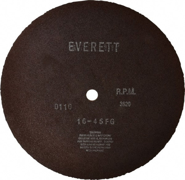 Everett 45FG - 16 DRY Cut - Off Wheel: 16" Dia, 5/32" Thick, 1" Hole, Aluminum Oxide - Lighting Supply Guy