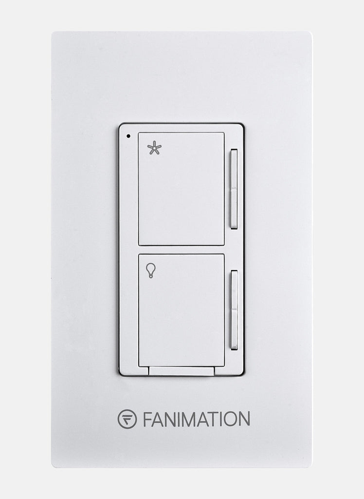 Fanimation WC2WH Wall Control, Single 3 - Speed Fan Control with Light Dimmer Switch, 120V - Lighting Supply Guy